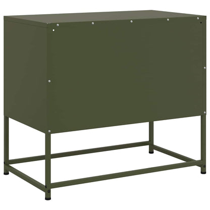 Meuble TV vidaXL vert olive 68x39x60,5 cm acier