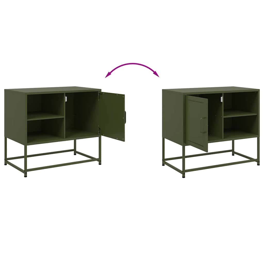 Meuble TV vidaXL vert olive 68x39x60,5 cm acier