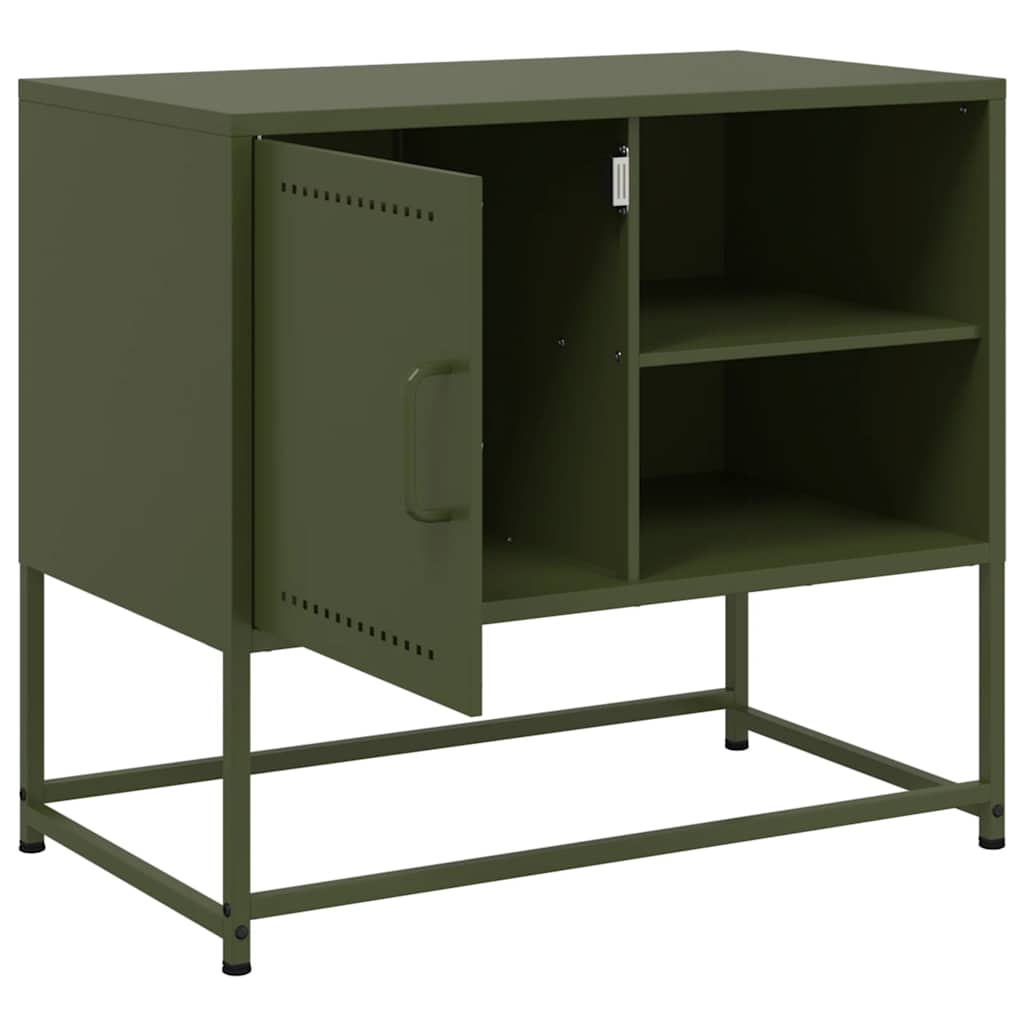 Meuble TV vidaXL vert olive 68x39x60,5 cm acier