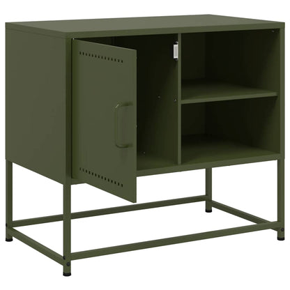 Meuble TV vidaXL vert olive 68x39x60,5 cm acier