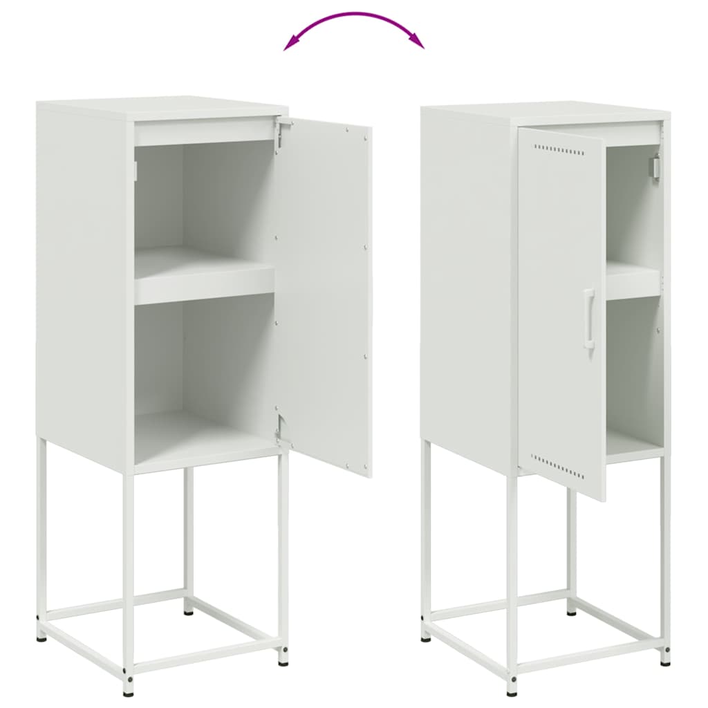 Highboard Weiß 36x39x107 cm Stahl