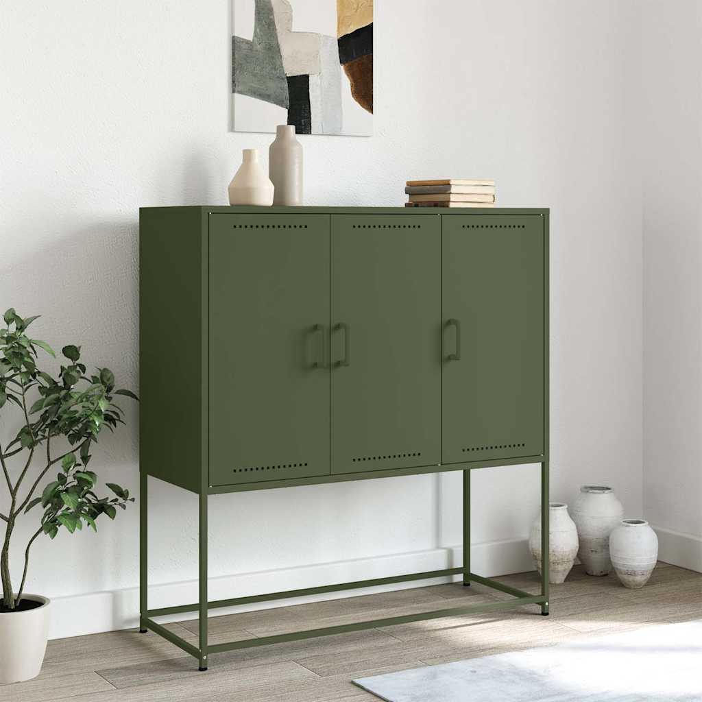 Sideboard Olivgrün 100,5x39x107 cm Stahl