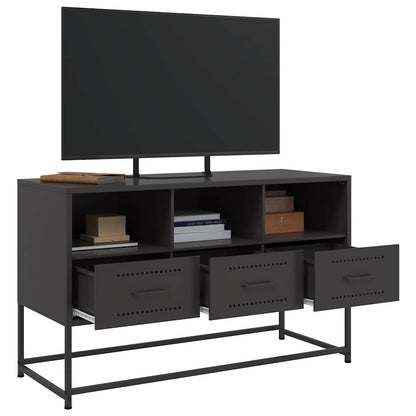 vidaXL Meuble TV Noir 100,5x39x60,5 cm Acier