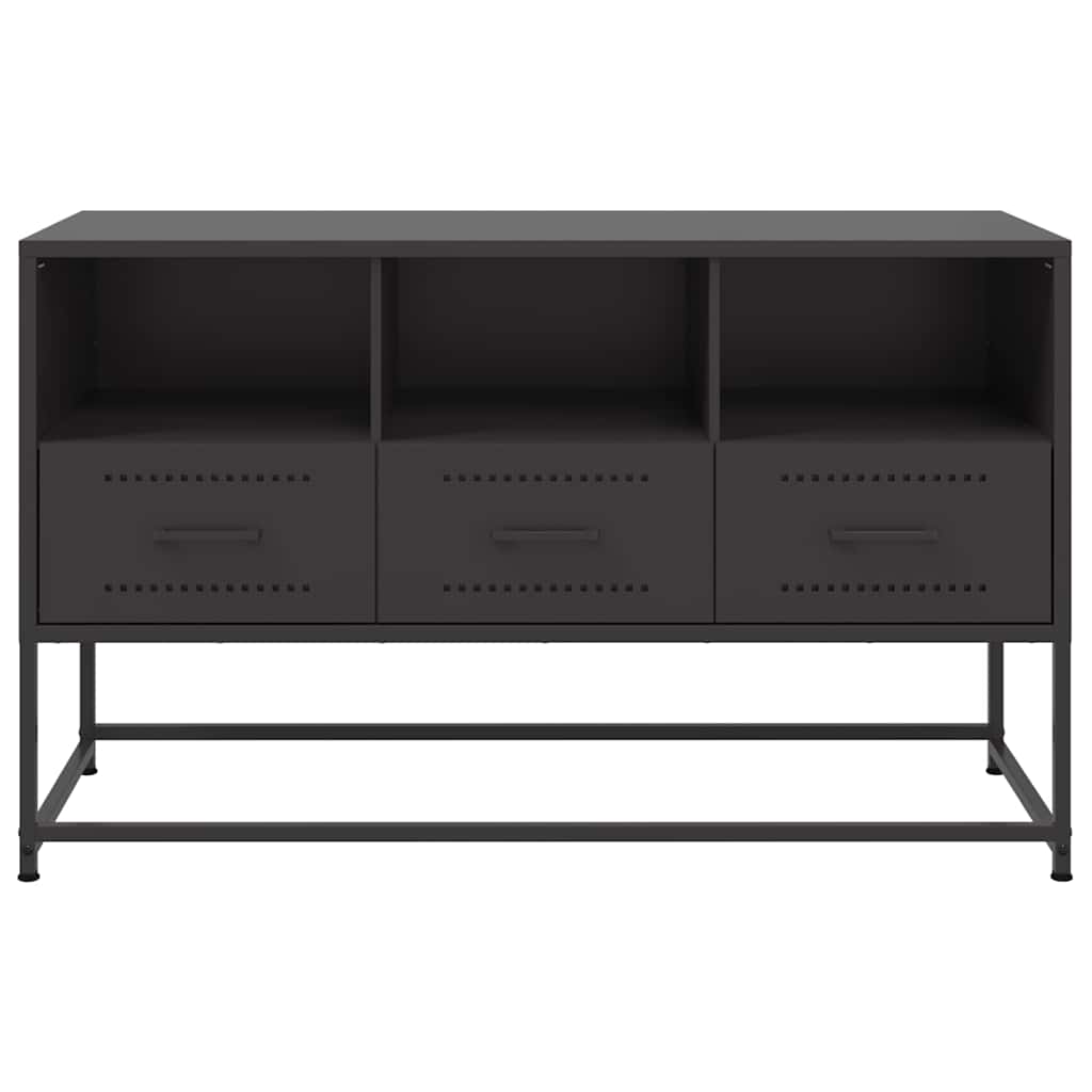 vidaXL Meuble TV Noir 100,5x39x60,5 cm Acier