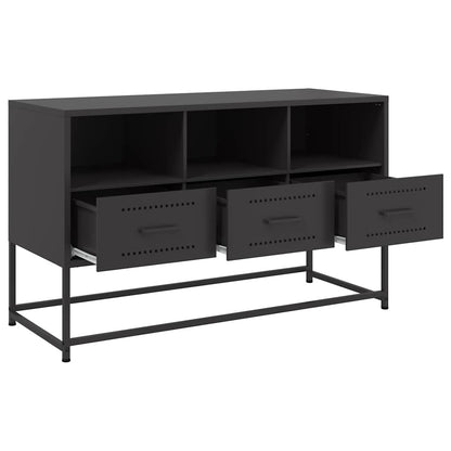 vidaXL Meuble TV Noir 100,5x39x60,5 cm Acier