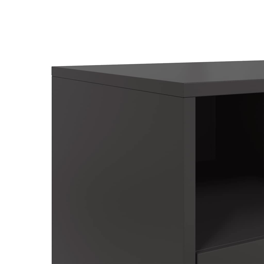 vidaXL Meuble TV Noir 100,5x39x60,5 cm Acier