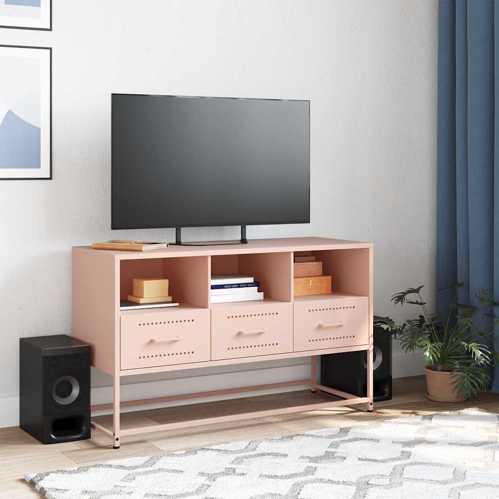 vidaXL TV-Schrank Rosa 100,5x39x60,5 cm Stahl
