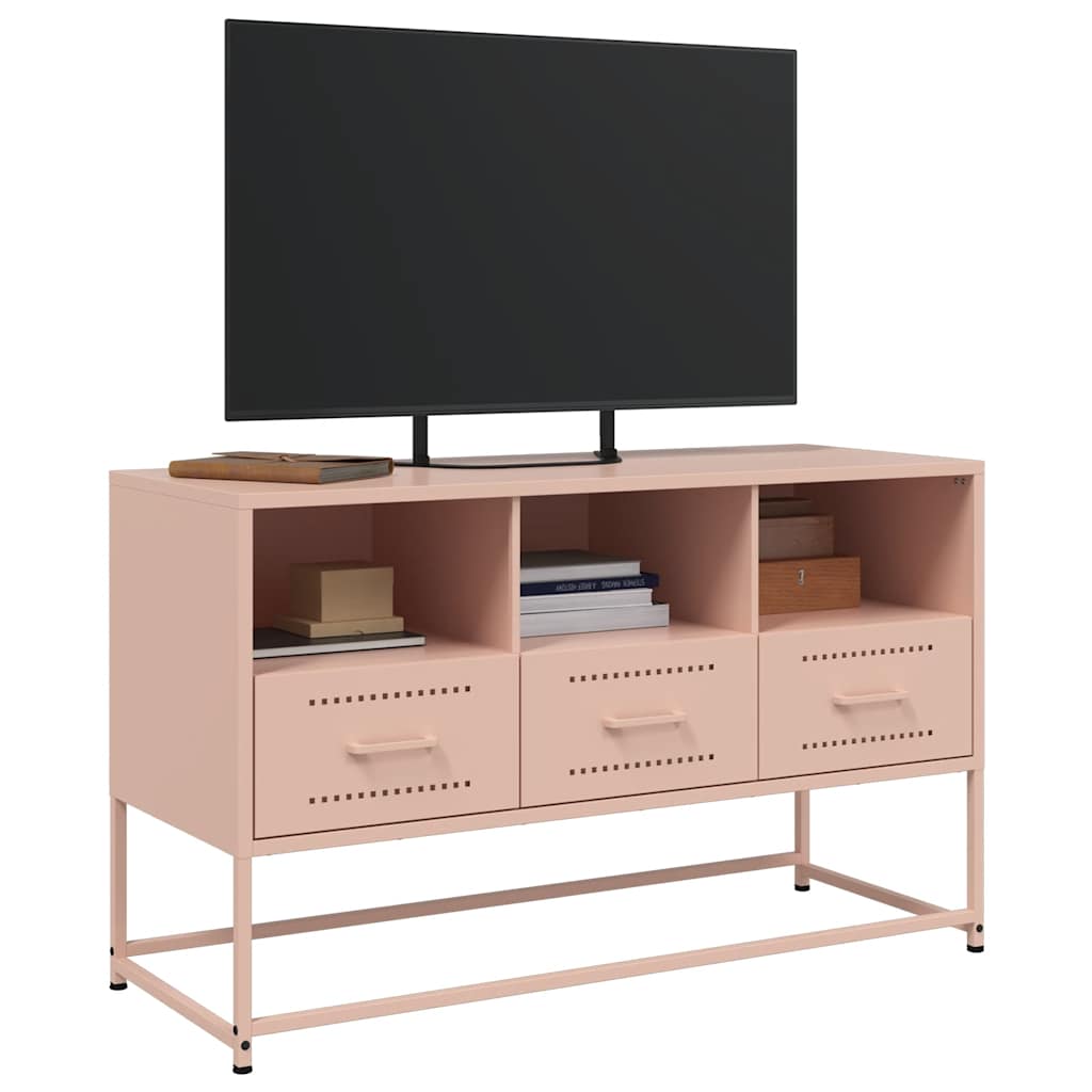 vidaXL TV-Schrank Rosa 100,5x39x60,5 cm Stahl