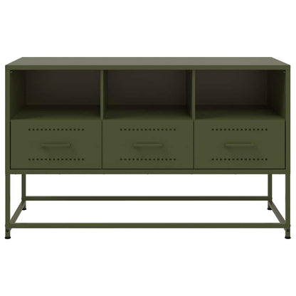 vidaXL Meuble TV vert olive 100,5x39x60,5 cm acier