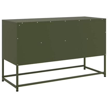 vidaXL Meuble TV vert olive 100,5x39x60,5 cm acier