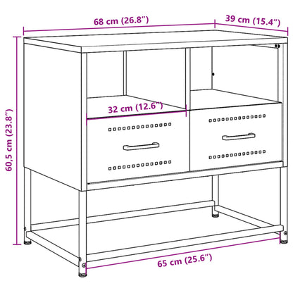 vidaXL Meuble TV Noir 68x39x60,5 cm Acier
