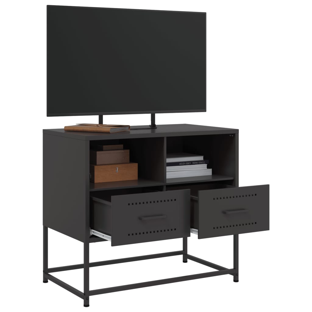 vidaXL Meuble TV Noir 68x39x60,5 cm Acier