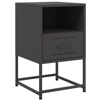 vidaXL Table de chevet noire 36x39x60,5 cm acier