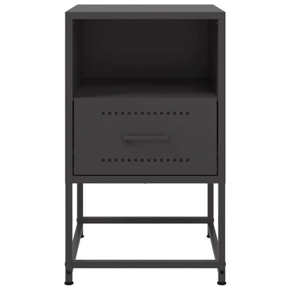 vidaXL Table de chevet noire 36x39x60,5 cm acier