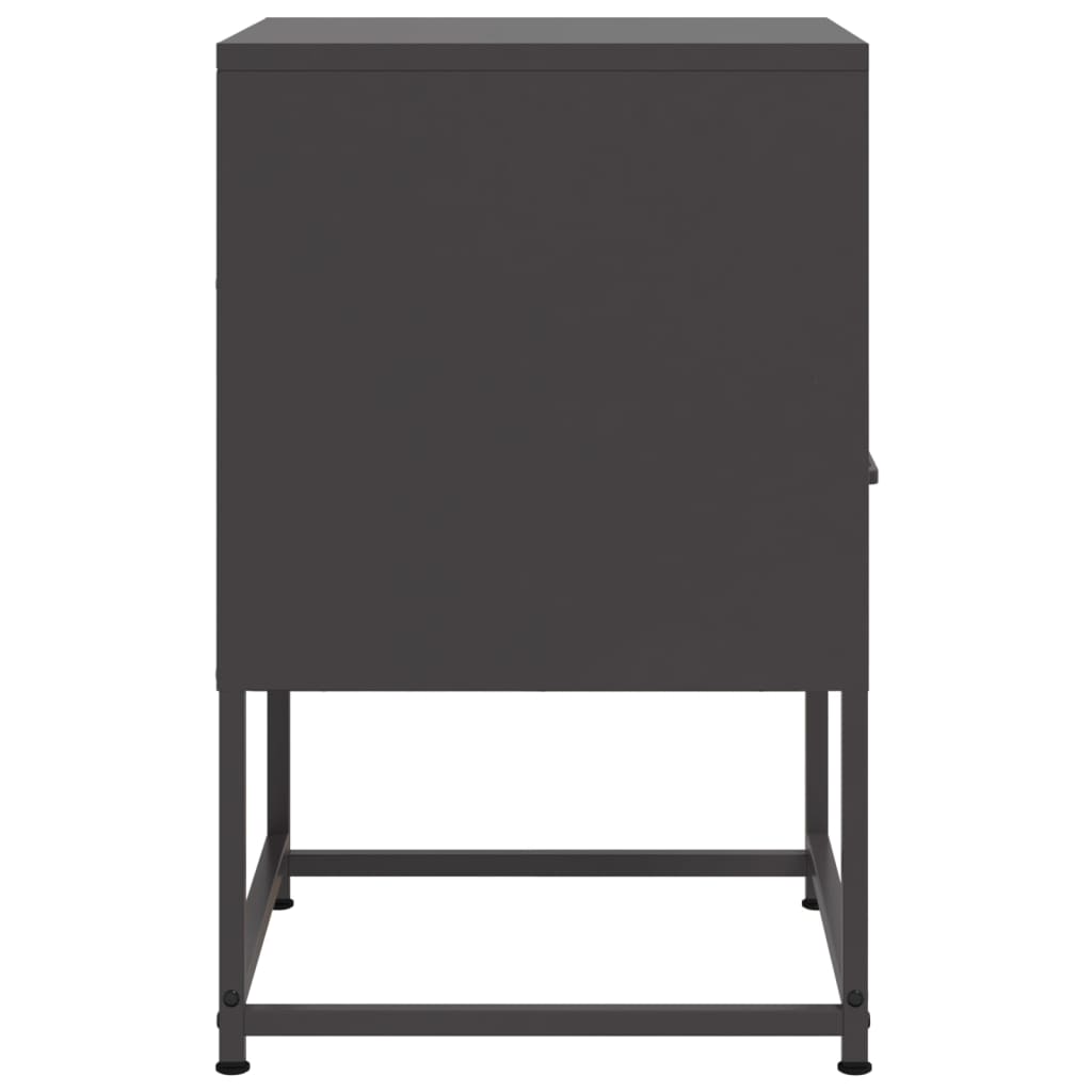 vidaXL Table de chevet noire 36x39x60,5 cm acier