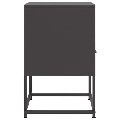 vidaXL Table de chevet noire 36x39x60,5 cm acier