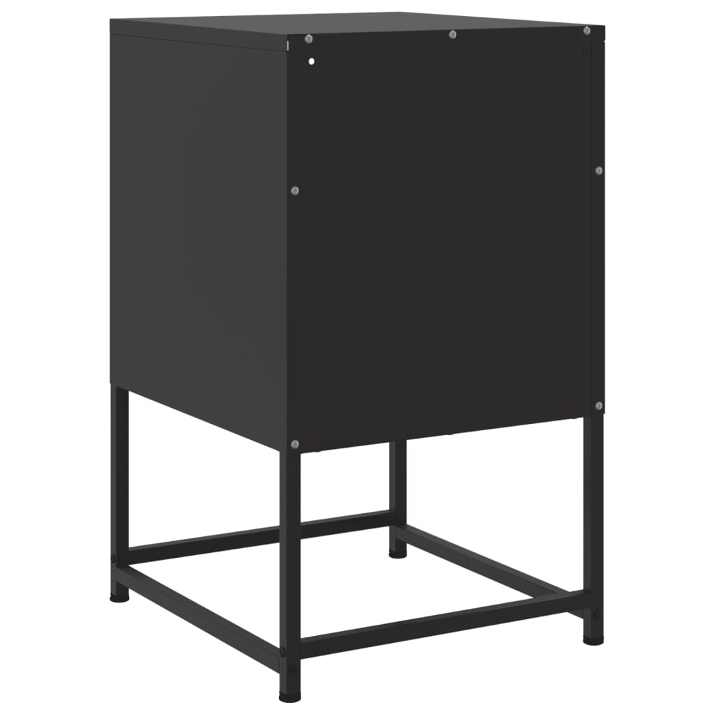 vidaXL Table de chevet noire 36x39x60,5 cm acier