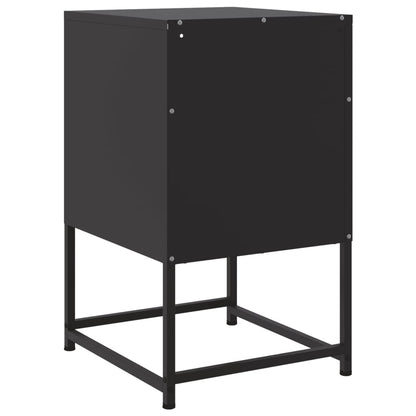 vidaXL Table de chevet noire 36x39x60,5 cm acier