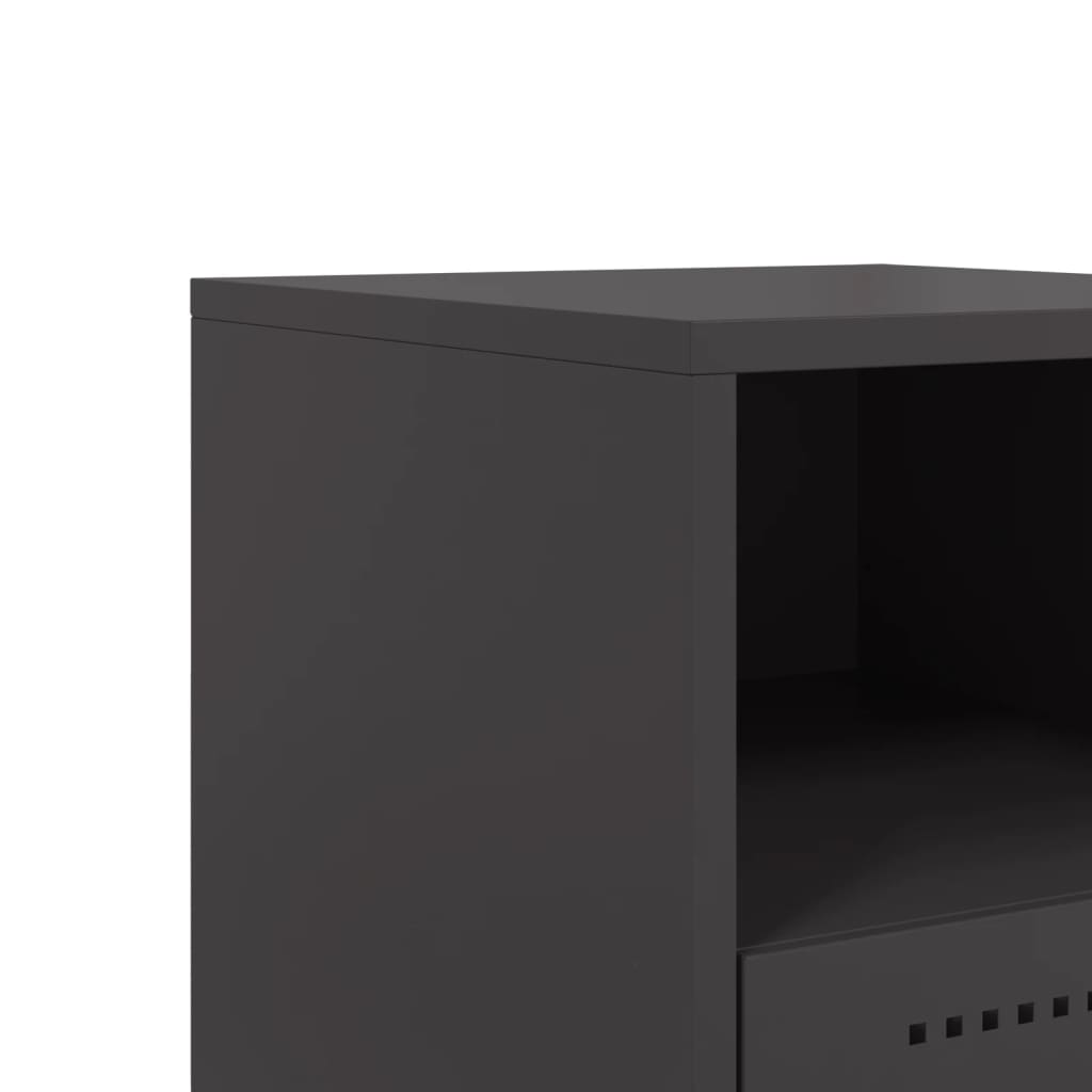 vidaXL Table de chevet noire 36x39x60,5 cm acier