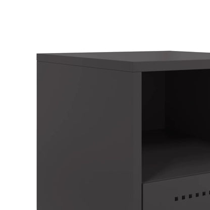 vidaXL Table de chevet noire 36x39x60,5 cm acier