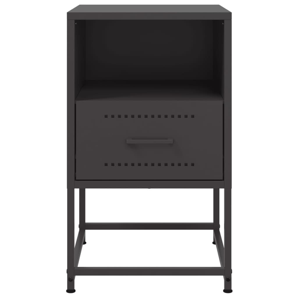 vidaXL Nachttische 2 Stk. Schwarz 36x39x60,5 cm Stahl