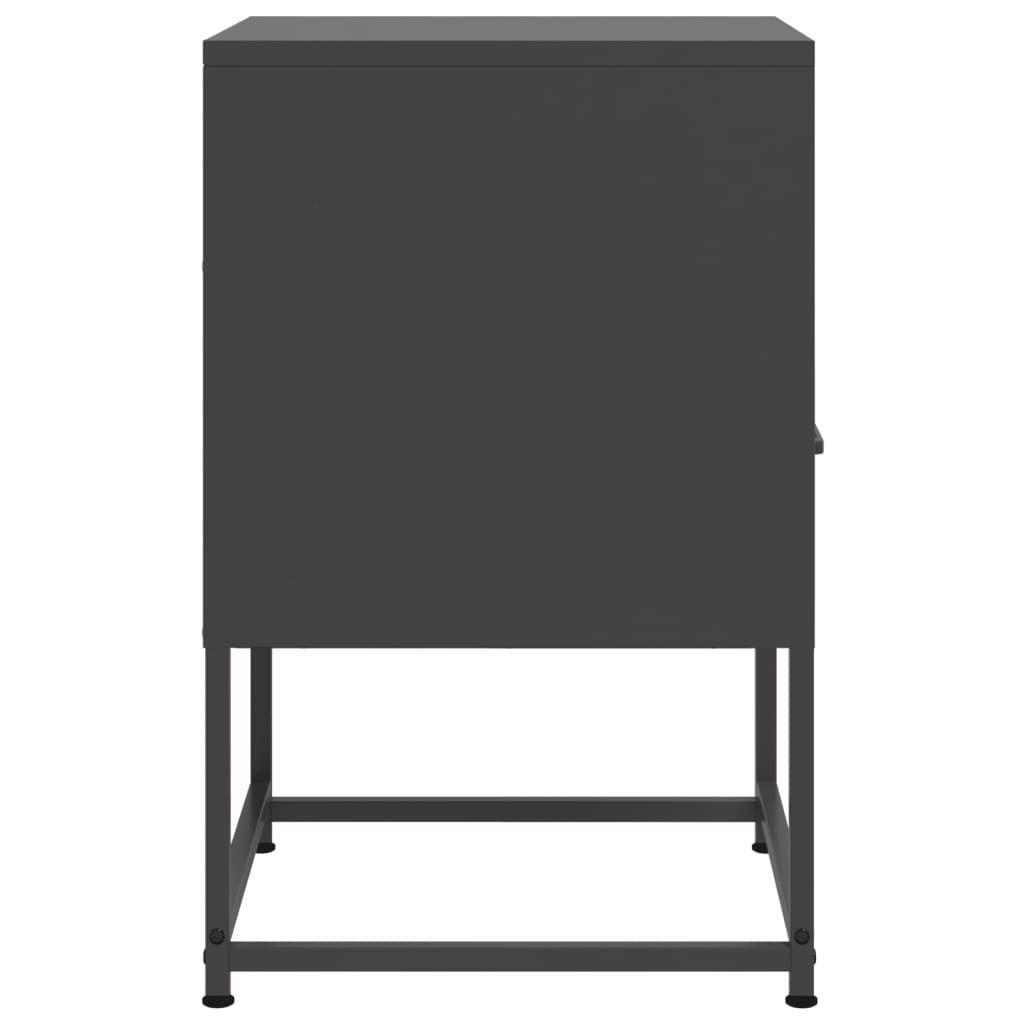 vidaXL Nachttische 2 Stk. Schwarz 36x39x60,5 cm Stahl