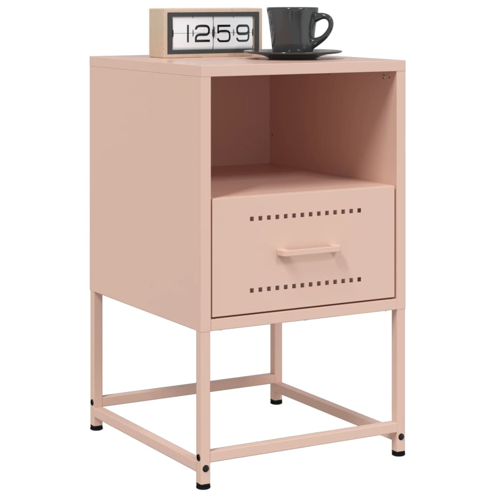 vidaXL Nachttische 2 Stk. Rosa 36x39x60,5 cm Stahl