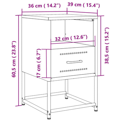 vidaXL Nachttisch Senfgelb 36x39x60,5 cm Stahl