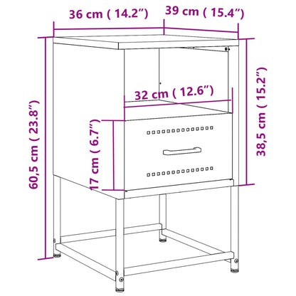 vidaXL Nachttische 2 Stk. Senfgelb 36x39x60,5 cm Stahl