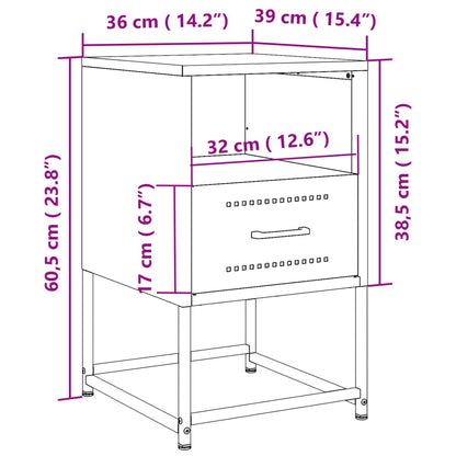 vidaXL Nachttisch Weiß 36x39x60,5 cm Stahl