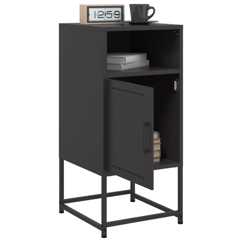vidaXL Nachttisch Schwarz 36x39x78 cm Stahl