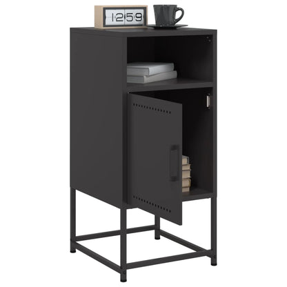 vidaXL Nachttisch Schwarz 36x39x78 cm Stahl