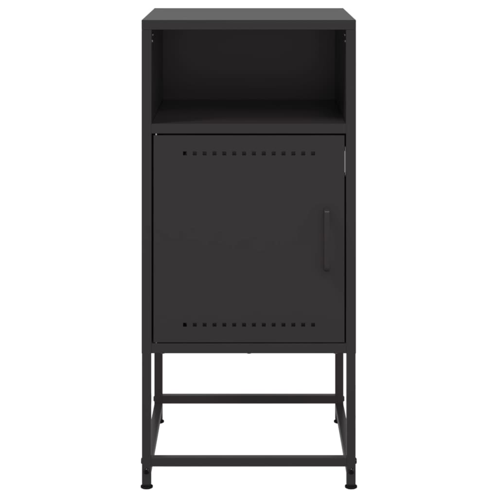 vidaXL Nachttisch Schwarz 36x39x78 cm Stahl