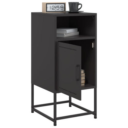 vidaXL Nachttische 2 Stk. Schwarz 36x39x78 cm Stahl