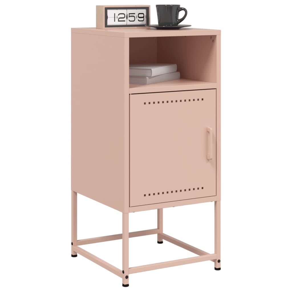 vidaXL Table de chevet rose 36x39x78 cm Acier