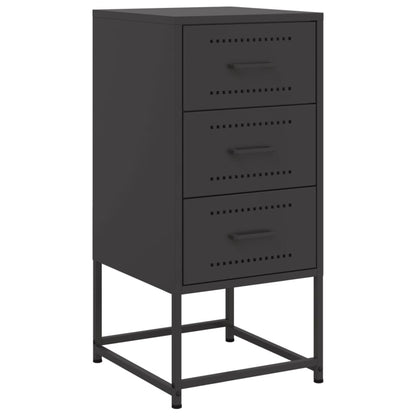 vidaXL Table de chevet noire 36x39x78 cm Acier