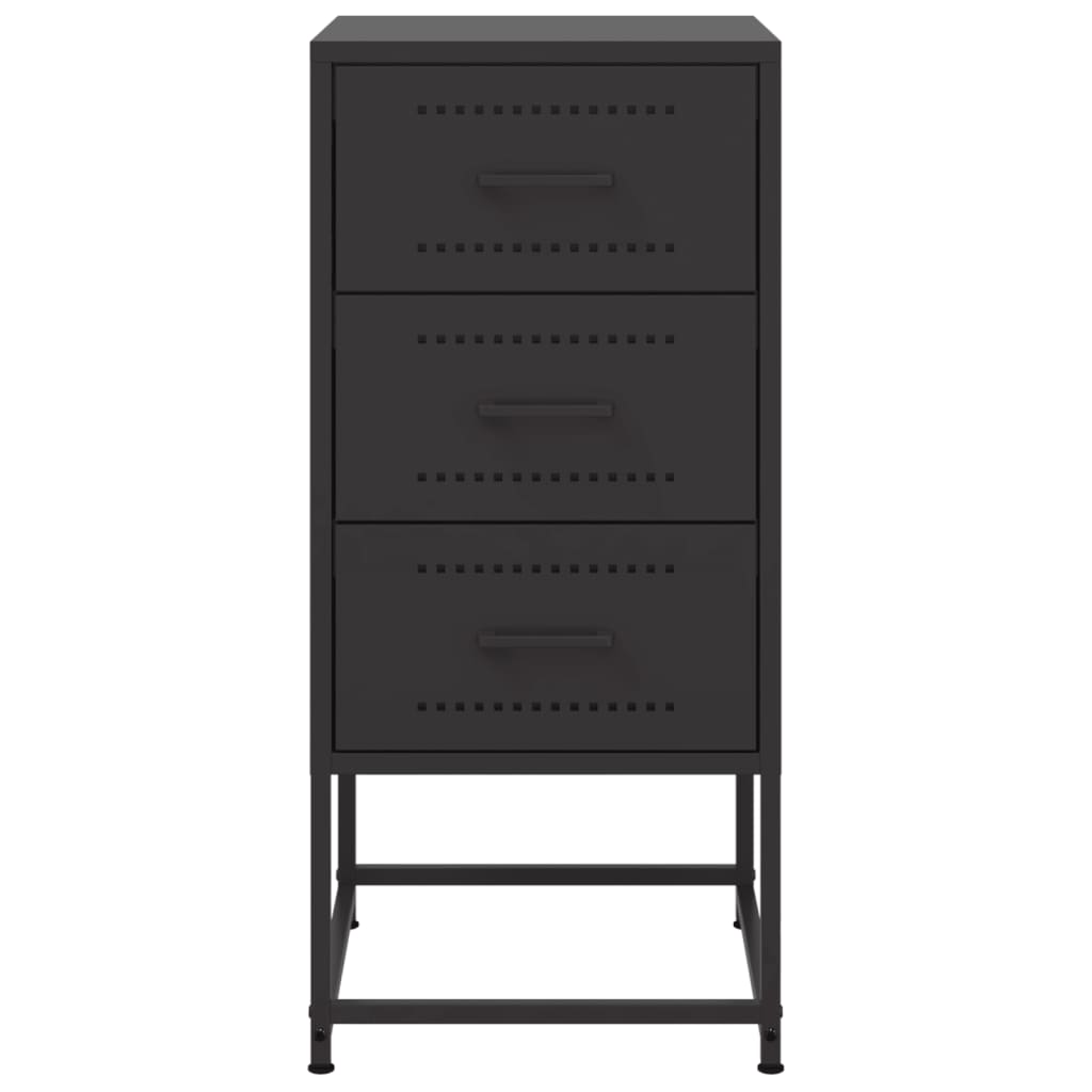 vidaXL Table de chevet noire 36x39x78 cm Acier
