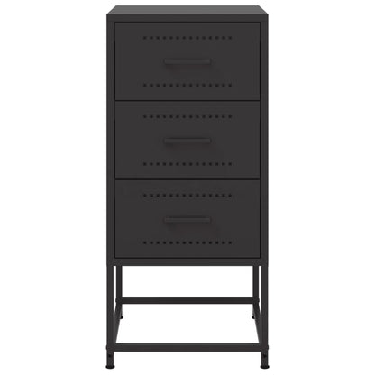 vidaXL Table de chevet noire 36x39x78 cm Acier