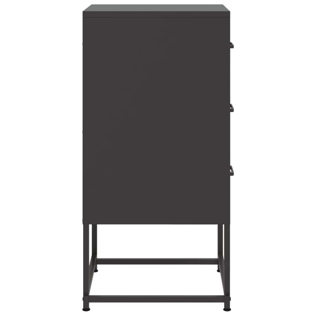 vidaXL Table de chevet noire 36x39x78 cm Acier