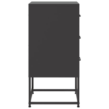 vidaXL Table de chevet noire 36x39x78 cm Acier