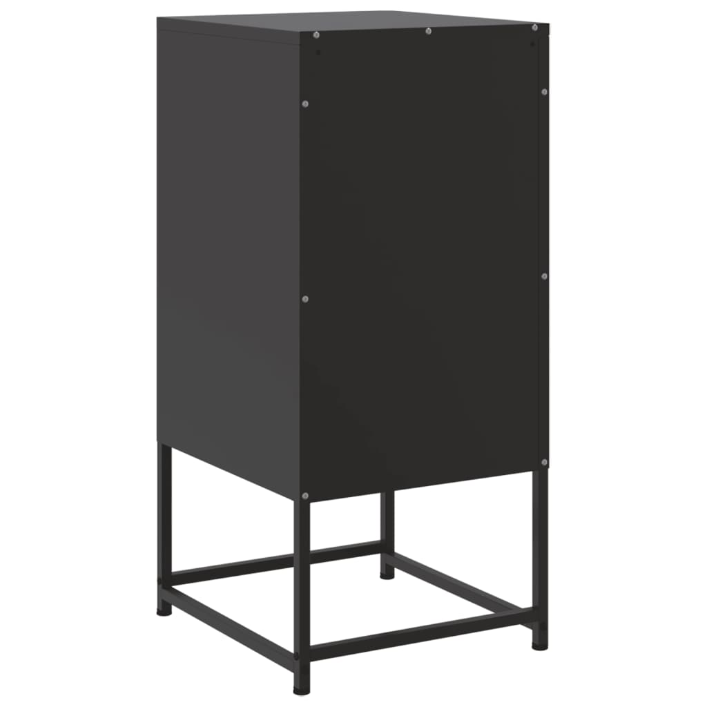 vidaXL Table de chevet noire 36x39x78 cm Acier
