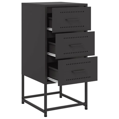 vidaXL Table de chevet noire 36x39x78 cm Acier