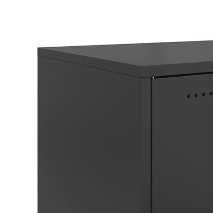 vidaXL Table de chevet noire 36x39x78 cm Acier