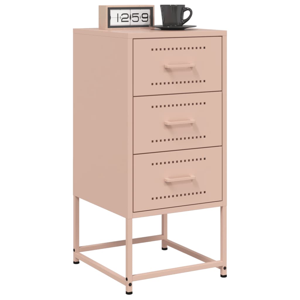 vidaXL Nachttisch Rosa 36x39x78 cm Stahl