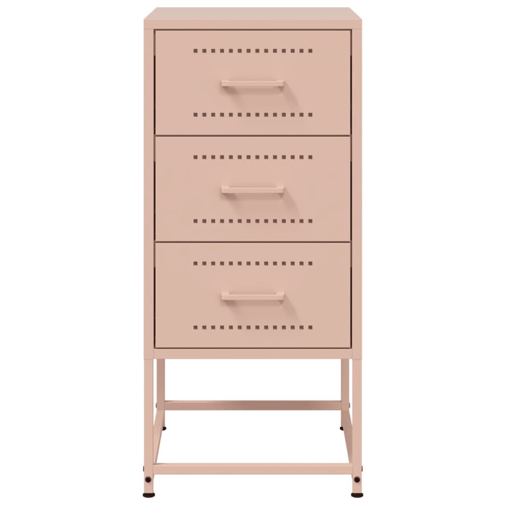 vidaXL Nachttisch Rosa 36x39x78 cm Stahl