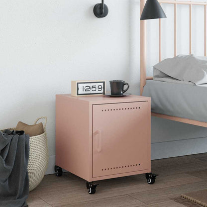 vidaXL Table de chevet Rose 36x38,5x43,5 cm Acier