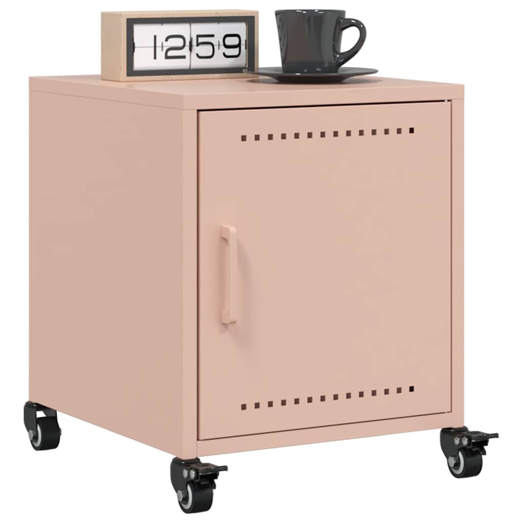 vidaXL Table de chevet Rose 36x38,5x43,5 cm Acier
