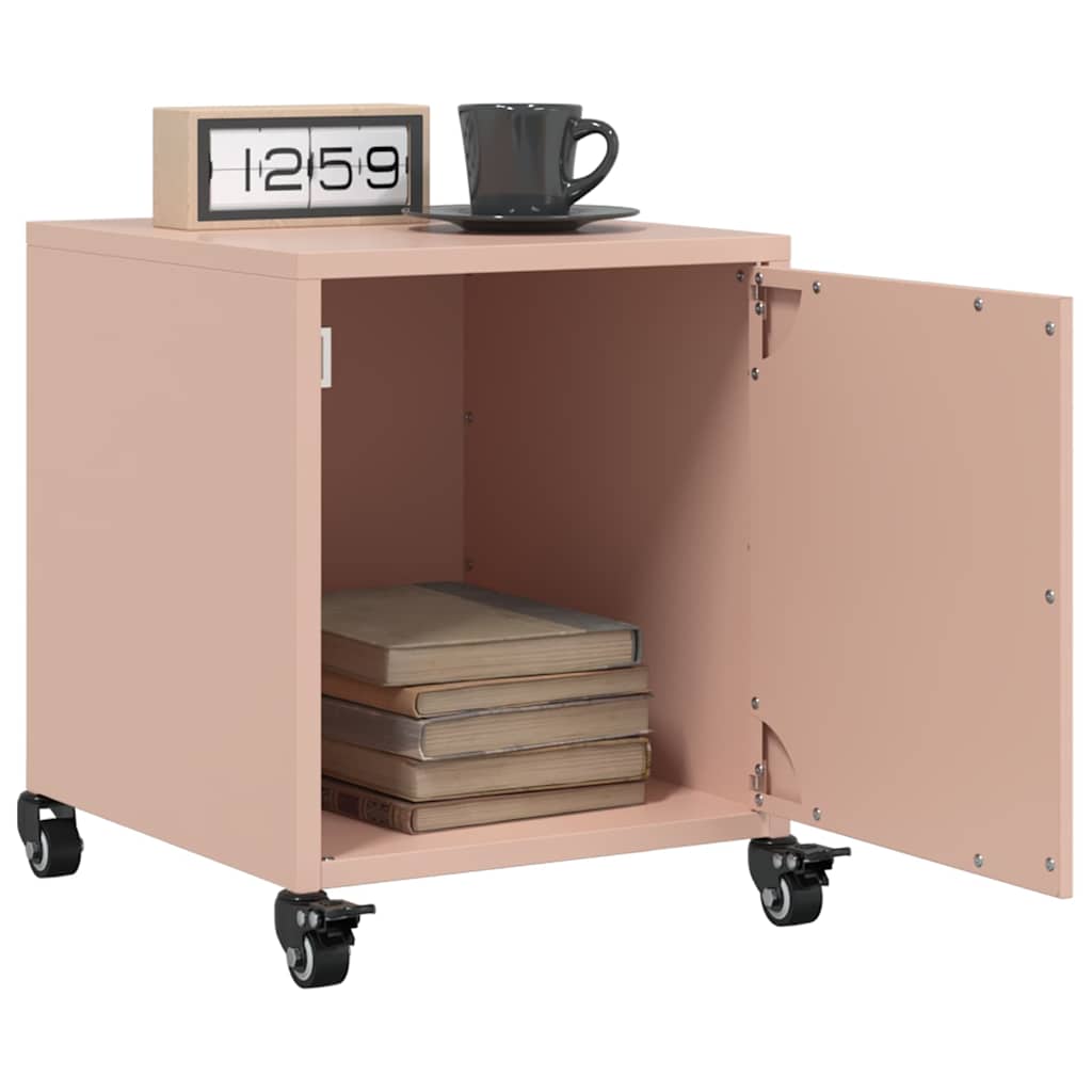 vidaXL Table de chevet Rose 36x38,5x43,5 cm Acier