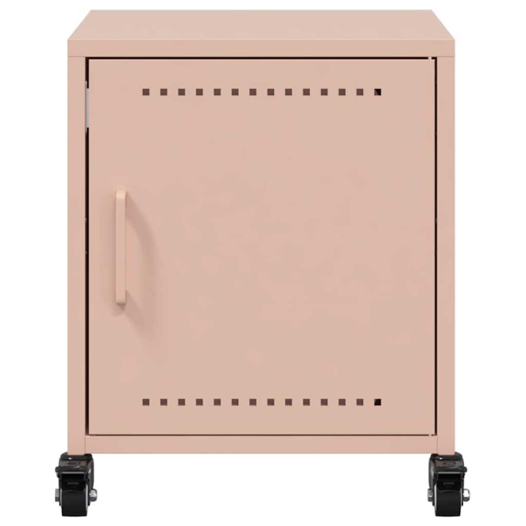 vidaXL Table de chevet Rose 36x38,5x43,5 cm Acier