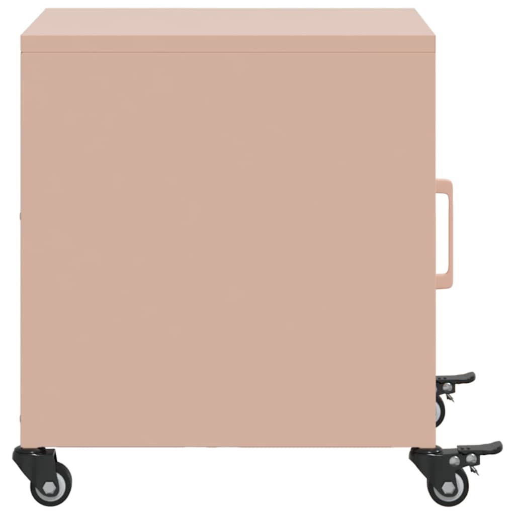 vidaXL Table de chevet Rose 36x38,5x43,5 cm Acier
